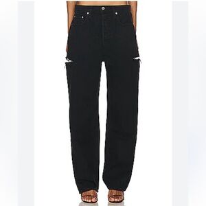 GRLFRND Black Wide-leg non-stretch denim jeans in Size 28